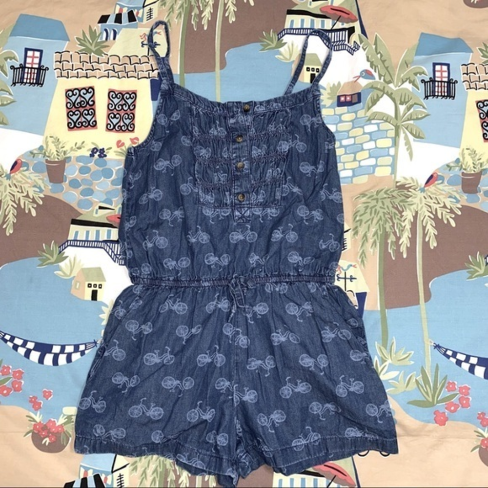 Arizona‎ short romper girls size L 10/12 with bicycles